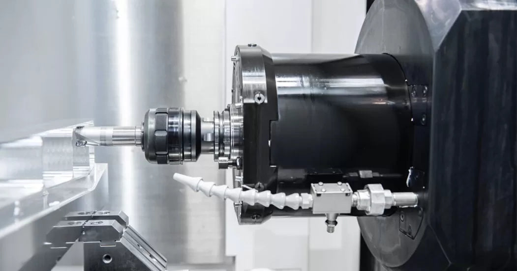 CNC machining center spindle cutting metal component
