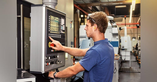 CNC machine operator troubleshooting control panel
