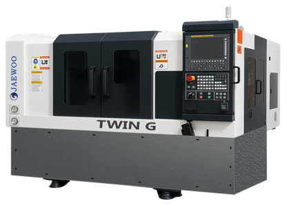 Jaewoo Twin G 165 Fanuc induction with Gantry Automation