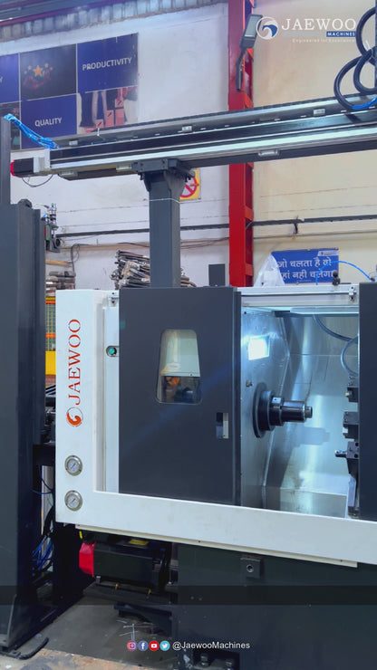 Jaewoo Twin G 165 Fanuc induction with Gantry Automation